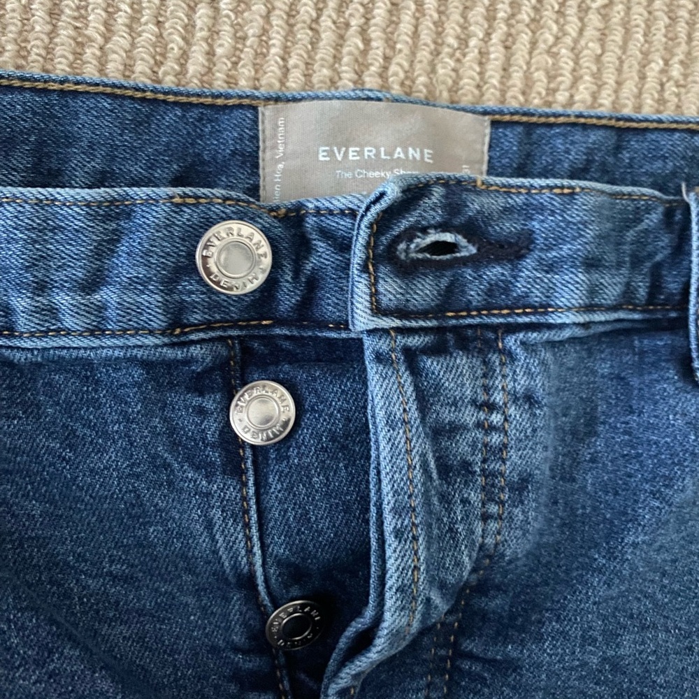 Everlane distressed jean shorts denim cutoff festival beach size 31 “The Cheeky” - Picture 4 of 5